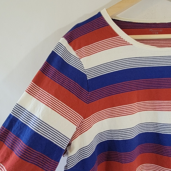 Madewell Women's Plus Size Sweatshirt 2X Multicolored Stripe Long Sleeve Cozy - Picture 5 of 12